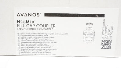 Avanos PC-EONC NeoMed Fill Cap Coupler ENFit Syringe Compatible - Box of 150